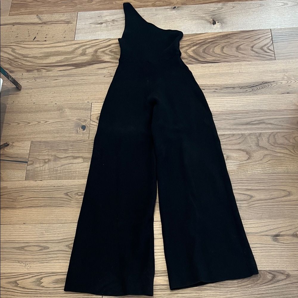Free People Black One-Shoulder Jumpsuit